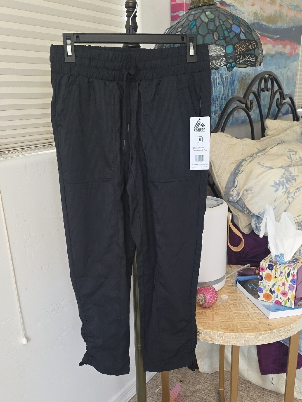 RBX Women's Black Drawstring Elastic Waist Jogger Pants